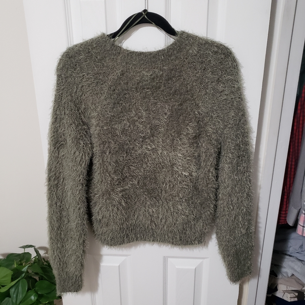 Pink Rose Fuzzy Sweater - Picture 1 of 6